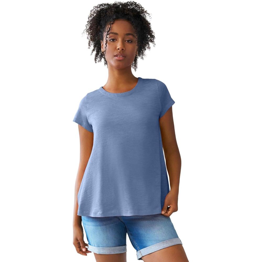 imageellos Plus Size Trapeze Knit TeePale Indigo