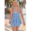 Swimsuits For All Swim 365 Women’s Plus Size Handkerchief-Hem Two-Piece Swim Dress(Deep Periwinkle Abstract Animal)