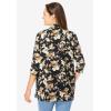 Woman Within Plus Size 2-Piece Shirt and Tank(Black Khaki Watercolor Flower)