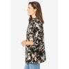 Woman Within Plus Size 2-Piece Shirt and Tank(Black Khaki Watercolor Flower)