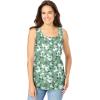 Woman Within Plus Size 2-Piece Shirt and Tank(Sage Watercolor Flower)