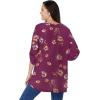 Woman Within Plus Size 7-Day Three-Quarter Sleeve Pintucked Henley Tunic(Deep Claret Magnolia)