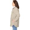 Woman Within Plus Size Berber Shirt Jacket Long Oversized Fuzzy Fleece Shacket(Natural Khaki)