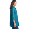 Woman Within Plus Size Button-Front Embroidered Tunic(Deep Teal Embroidery)