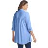 Woman Within Plus Size Button-Front Embroidered Tunic(French Blue Embroidery)