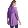 Woman Within Plus Size Button-Front Embroidered Tunic(Pretty Violet Embroidery)