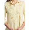 Woman Within Plus Size Button-Front Embroidered Tunic(Red Ochre Embroidery)