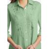 Woman Within Plus Size Button-Front Embroidered Tunic(Sage Embroidery)