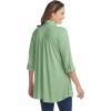 Woman Within Plus Size Button-Front Embroidered Tunic(Sage Embroidery)
