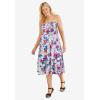 Woman Within Plus Size Convertible Dress to Skirt(White Coral Floral)