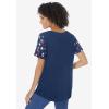 Woman Within Plus Size Cuffed Americana Print Tee(Navy Falling Star)