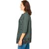 Woman Within Plus Size Embroidered Pintuck Tunic(Pine Eyelet Embroidery)