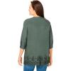 Woman Within Plus Size Embroidered Pintuck Tunic(Pine Eyelet Embroidery)