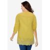 Woman Within Plus Size Embroidered Pintuck Tunic(Primrose Yellow Eyelet Embroidery)