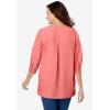 Woman Within Plus Size Embroidered Pintuck Tunic(Sweet Coral Eyelet Embroidery)