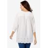 Woman Within Plus Size Embroidered Pintuck Tunic(White Eyelet Embroidery)