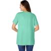 Woman Within Plus Size Eyelet Henley Tee(Pale Seafoam)