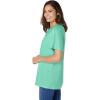 Woman Within Plus Size Eyelet Henley Tee(Pale Seafoam)