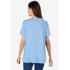Woman Within Plus Size Lace-Trim Pintucked Tunic(Sky Blue)