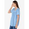Woman Within Plus Size Lace-Trim Pintucked Tunic(Sky Blue)
