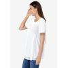 Woman Within Plus Size Lace-Trim Pintucked Tunic(White)
