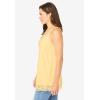 Woman Within Plus Size Lace-Trim V-Neck Tank(Banana)