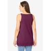 Woman Within Plus Size Lace-Trim V-Neck Tank(Deep Claret)