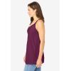 Woman Within Plus Size Lace-Trim V-Neck Tank(Deep Claret)
