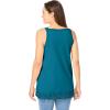 Woman Within Plus Size Lace-Trim V-Neck Tank(Deep Teal)