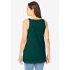 Woman Within Plus Size Lace-Trim V-Neck Tank(Emerald Green)