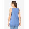 Woman Within Plus Size Lace-Trim V-Neck Tank(French Blue)