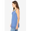 Woman Within Plus Size Lace-Trim V-Neck Tank(French Blue)