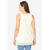 Woman Within Plus Size Lace-Trim V-Neck Tank(Ivory)