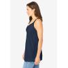 Woman Within Plus Size Lace-Trim V-Neck Tank(Navy)