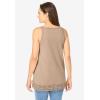 Woman Within Plus Size Lace-Trim V-Neck Tank(New Khaki)