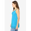 Woman Within Plus Size Lace-Trim V-Neck Tank(Paradise Blue)