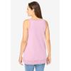 Woman Within Plus Size Lace-Trim V-Neck Tank(Pink)