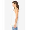 Woman Within Plus Size Lace-Trim V-Neck Tank(White)