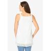 Woman Within Plus Size Lace-Trim V-Neck Tank(White)