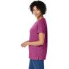 Woman Within Plus Size Marled Cuffed-Sleeve Tee(Dark Radiant Purple Marled)