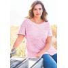 Woman Within Plus Size Marled Cuffed-Sleeve Tee(Dark Radiant Purple Marled)