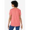 Woman Within Plus Size Marled Cuffed-Sleeve Tee(Sweet Coral Butterfly)