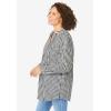 Woman Within Plus Size Perfect Pintuck Tunic(Black Gingham)