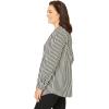 Woman Within Plus Size Perfect Pintuck Tunic(Black Stripe)