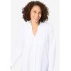 Woman Within Plus Size Perfect Pintuck Tunic(White)