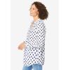 Woman Within Plus Size Perfect Pintuck Tunic(White Black Dot)