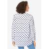 Woman Within Plus Size Perfect Pintuck Tunic(White Black Dot)