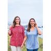 Woman Within Plus Size Perfect Printed Elbow-Sleeve Boatneck Tee(Heather Grey Pretty Floral)