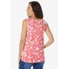 Woman Within Plus Size Perfect Printed Scoopneck Tank(Sweet Coral Butterfly Ditsy)