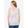 Woman Within Plus Size Perfect Printed Scoopneck Tank(White Multi Floral)